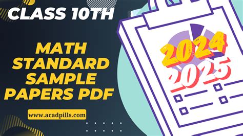 Class 10 Math Standard Sample Papers 2024 25 With Solutions Acadpills