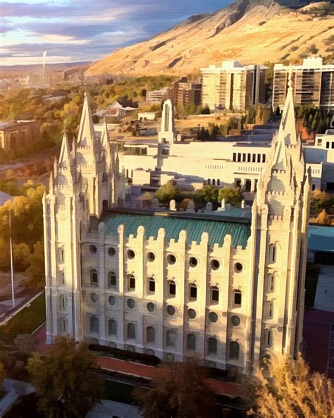 Salt Lake City Temple Instant Digital Photograph Artistic Rendering