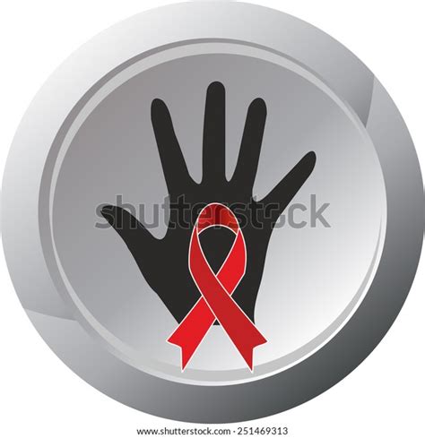 Stop Aids Sign Hand Red Ribbon Stock Vector Royalty Free 251469313