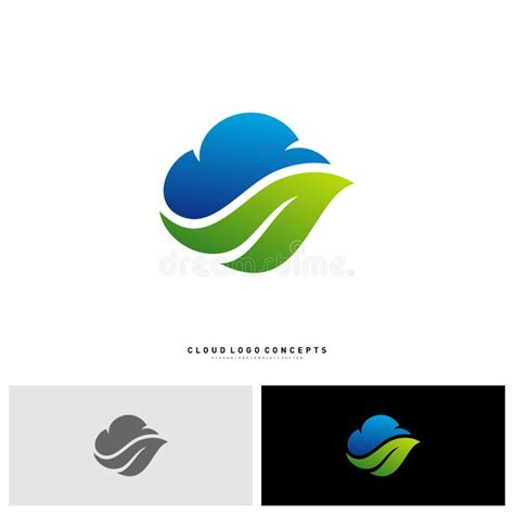 Nuvem Logo Design Concept Vetora Da Natureza Nuvem Folha Logo