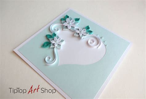 Quilled Heart Card In Blue By Tiptopartshop Paper Quilling Quilling Origami And Quilling