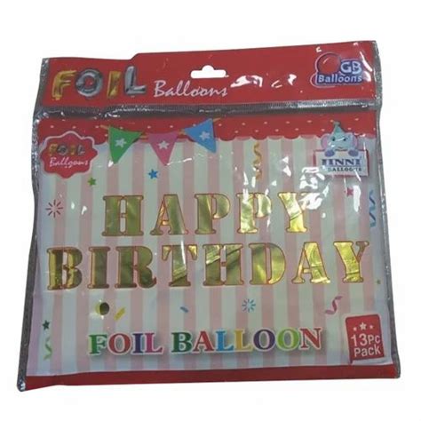 Multicolor Round Happy Birthday Foil Balloon Packaging Type Packet At