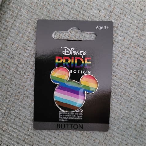 Other Disney Pride Collection Micky Mouse Head Buttonpin Rainbow