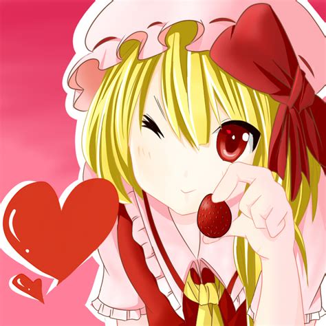 Safebooru Ascot Bad Id Blonde Hair Blush Bow Flandre Scarlet Food