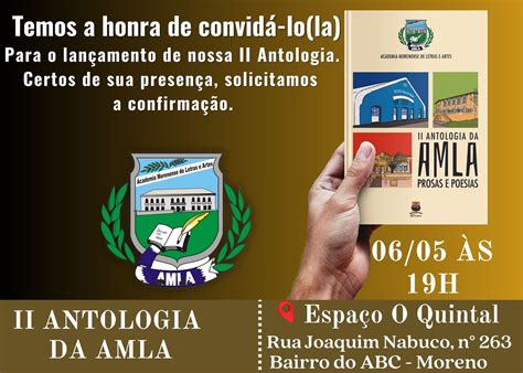 Lan Amento Da Antologia Da Academia De Letras E Artes Do Moreno