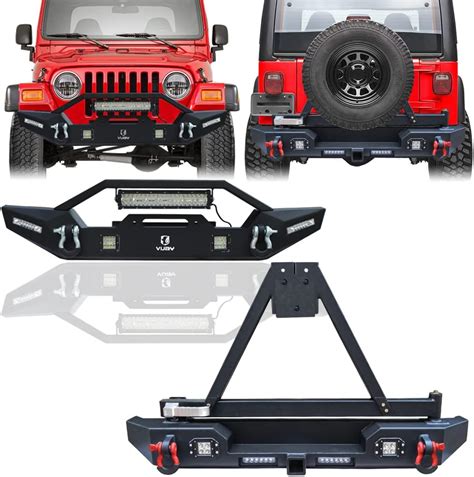 Amazon TIOYAR Front And Rear Bumper Compatible With 97 06 Jeep