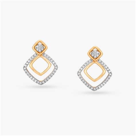 Stunning Geometric Diamond Stud Earrings