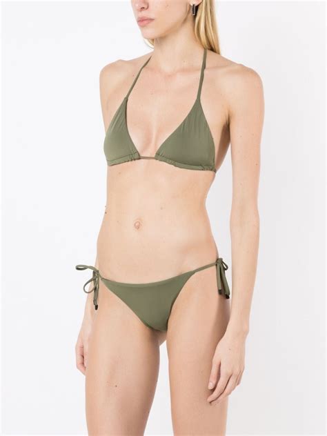 Osklen Tie Fastening Triangle Bikini Green Farfetch