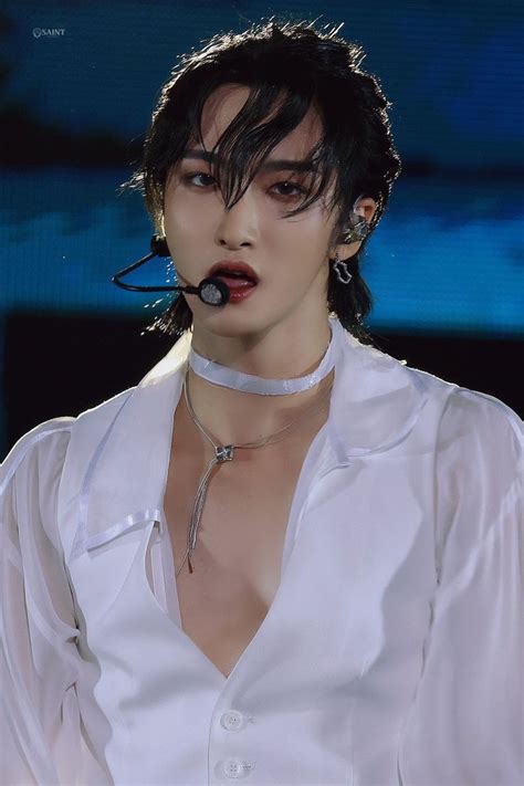 Gorgeous Seonghwa Ateez In A Ponytail Park Seong Hwa Kpop