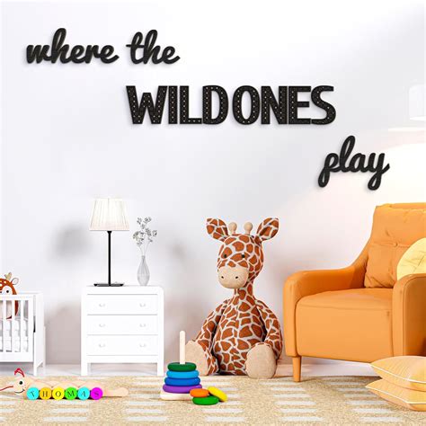 Beeveer Letrero De Madera Con Texto En Ingl S Where The Wild Ones Play