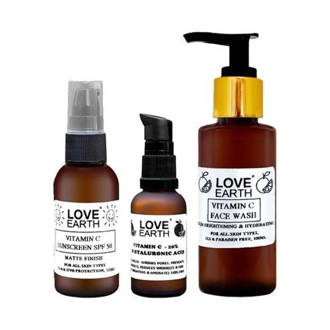 Buy Love Earth Vitamin C Kit Vitamin C Face Wash With Vitamin C Face Serum And Sunscreen 3pcs