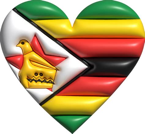 Zimbabwe Flag Heart 3d 22121060 Png