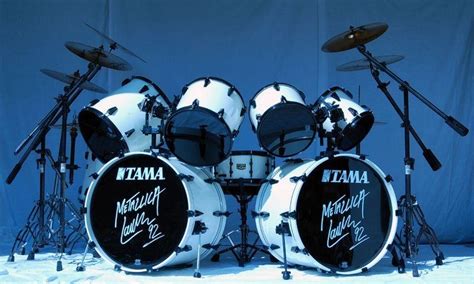 Ii Lars Ulrich Signature White Metallica Artstar Ii Maple Drum Set On