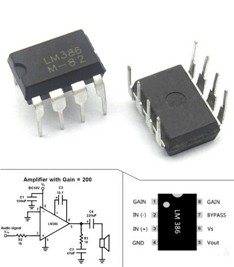 Lm386n Lm386 Audio Power Amplifier Ic Chip Dip 8