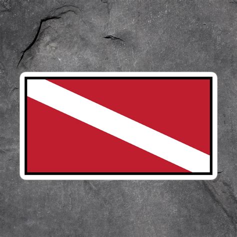 Diver Down Flag Sticker, Diver Sticker, Scuba Diving Sticker, Diving Flag Laptop Stickers, Scuba ...