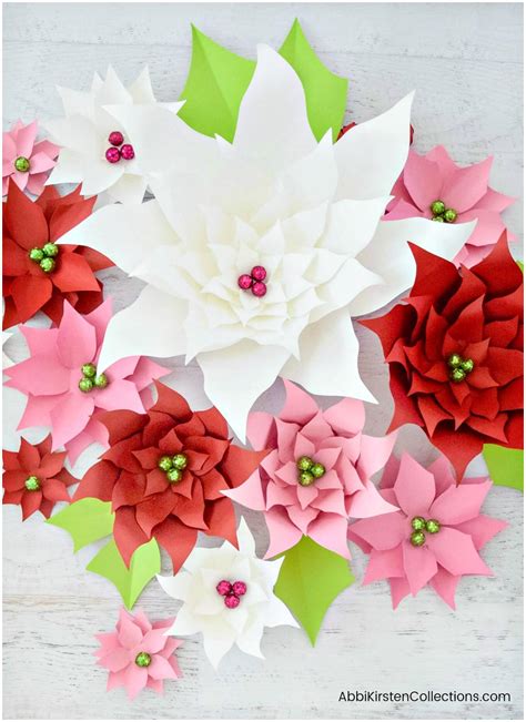 Make Paper Poinsettia Flowers For Christmas Decor Templates And Tutorial