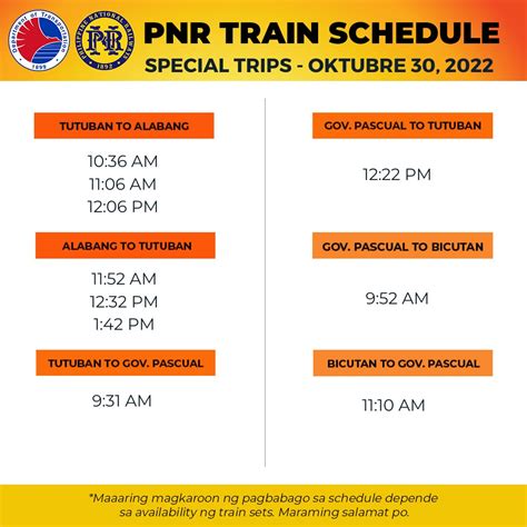 PNR GovPH On Twitter PAUNAWA Ngayong Umaga Ng Oktubre 30 2022 May