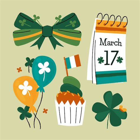 Free Vector Flat Saint Patricks Day Celebration Elements Collection