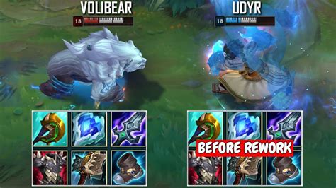 Before Rework Udyr Vs Volibear Full Build Fights Best Pentakills