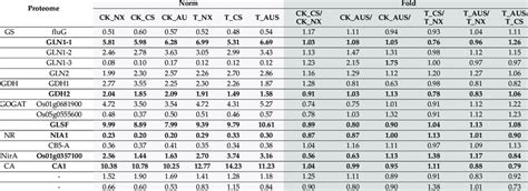 Relative Expression Of The Targeted Proteins And Genes In The Nitrogen Download Scientific