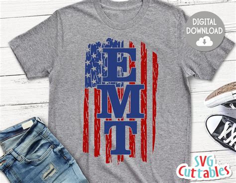 EMT Svg Paramedic Svg Eps Dxf Png Distressed Flag EMS Silhouette Cricut Cut File - Etsy