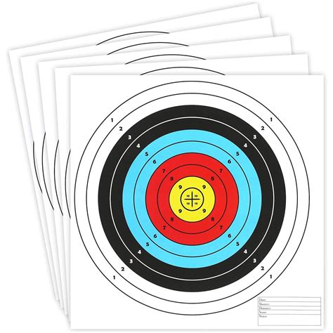 50 Pack Bullseye Large Paper Shooting Range Targets For Pistol Shooting