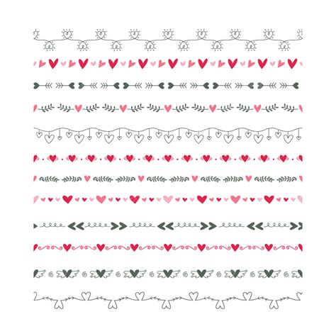 Hand Drawn Divider Vector Hd Png Images Heart Border Dividing Line