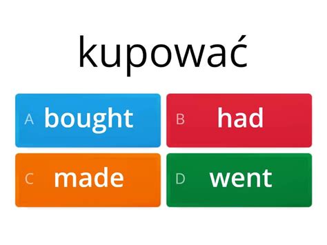 English Class A Czasowniki Nieregularne I Regularne Past Simple Test