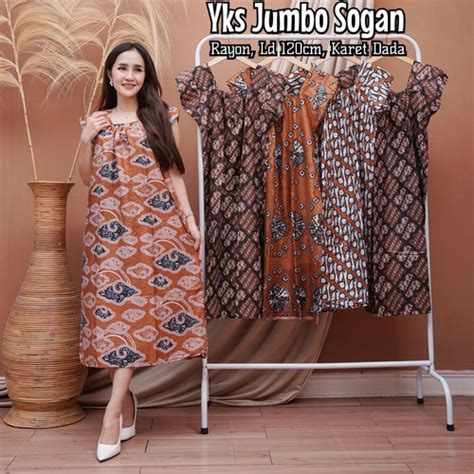 Jual Daster Tanpa Lengan Batik Yukensi Jumbo Big Size Baju Tidur Cewe