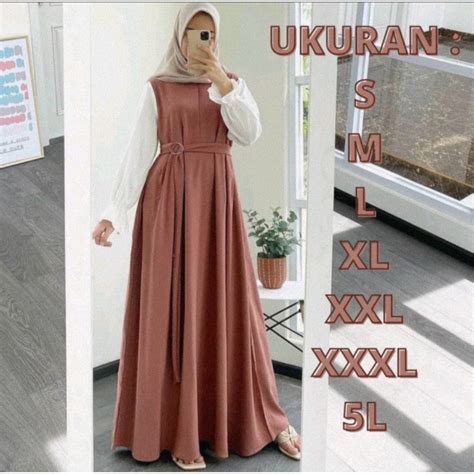 Jual Fashion Muslim Dayana Maxi Gamis Jumbo Murah S M L Xl Xxl Xxxl