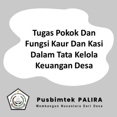 Tugas Pokok Dan Fungsi Kaur Keuangan Dalam Tata Kelola Keuangan Desa