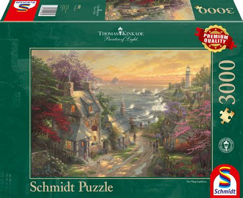 Pq Puzzle El Thomas Kinkade Wioska Z Latarni Morsk W Tle