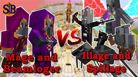 Mage And Beamloger Vs Illage And Spillage Minecraft Mob Battle Youtube