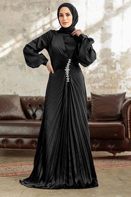 Elegant Black Islamic Bridesmaid Dress S Neva Style