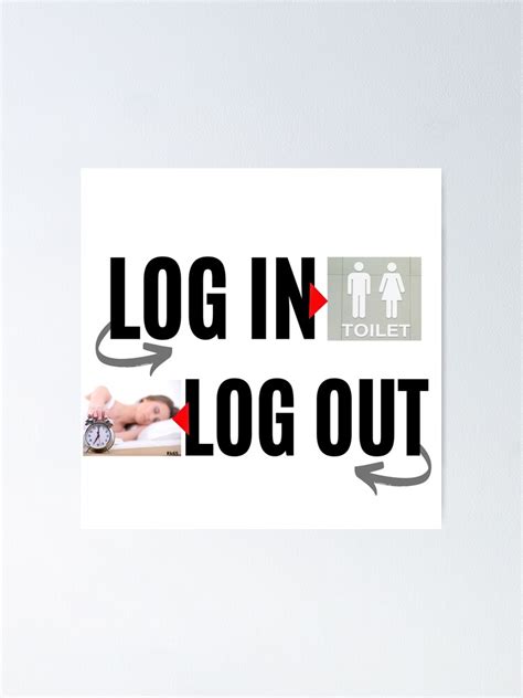 Log In Log Out Poster For Sale By Rk65 Redbubble