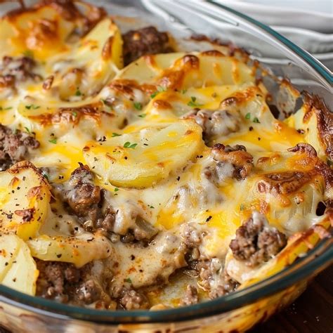 Cheesy Beef And Potato Casserole Deesviral