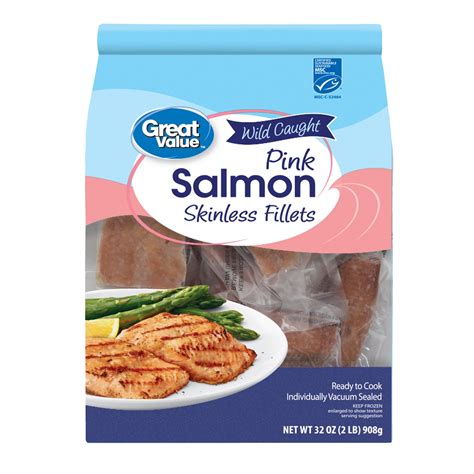 Great Value Wild Caught Pink Salmon Skinless Fillets 32 Oz Frozen Salmon Recipe