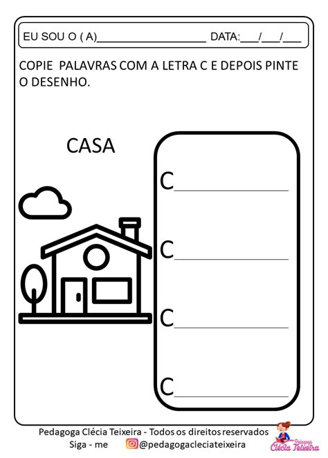 Atividades Das Letras Iniciais De A A Z Cl Cia Teixeira