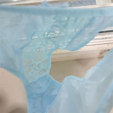 Vintage Silky Nylon Panties Blue Lace Bikini High Leg Brief Size Hip Ebay