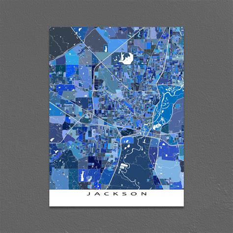 Jackson Map Print, Mississippi, USA — Maps As Art