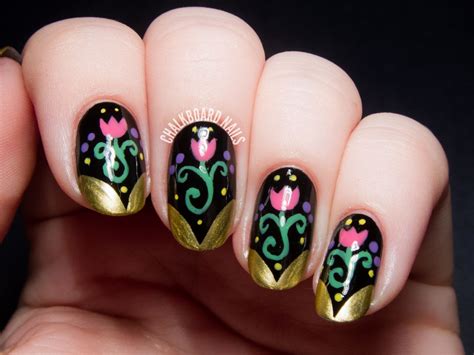 Anna Inspired Frozen Nail Art Disney Nails Frozen Nail Art Nail Art