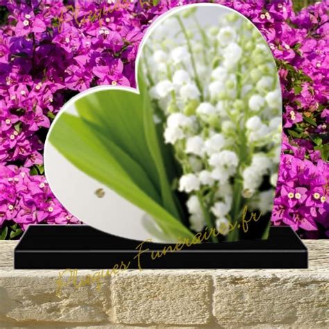 Plaque Fun Raire Coeur Plexi Muguet