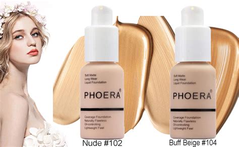 Phoera Foundation Concealer Cover Liquid Matt Full Coverage