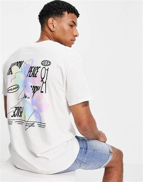 New Look Oversized T Shirt With Back Print In White Asos Tshirt