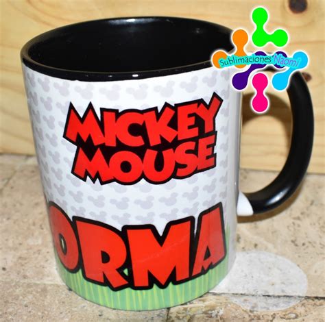 Taza Mickey Mouse Negra Personalizada Mercado Libre