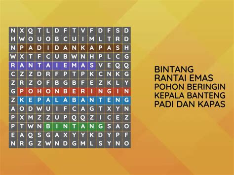 Simbol Pancasila Wordsearch