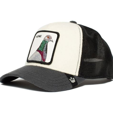 Goorin Bros Homie Pigeon White Grey And Black Trucker Hat