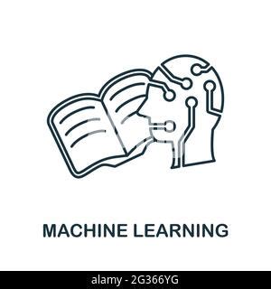 Machine Learning Line Icons Collection Algorithmic Automated