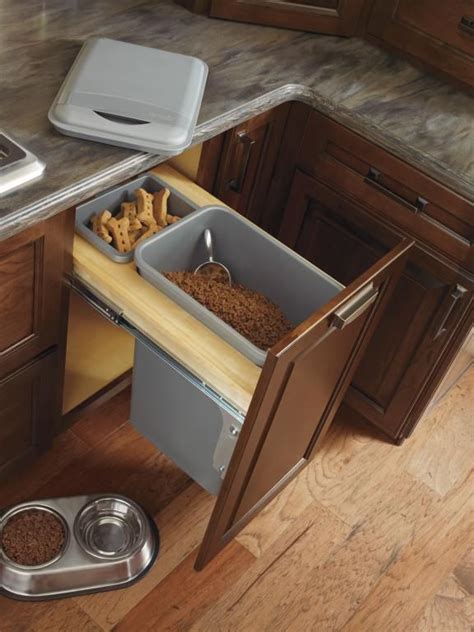 Dog Food Storage Cabinet Diy - Stunning 53 DIY Dog Food Station with Storage from Wooden ...