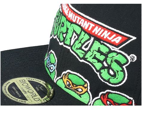 Teenage Mutant Ninja Turtles Black Snapback Bioworld Caps Hatstore